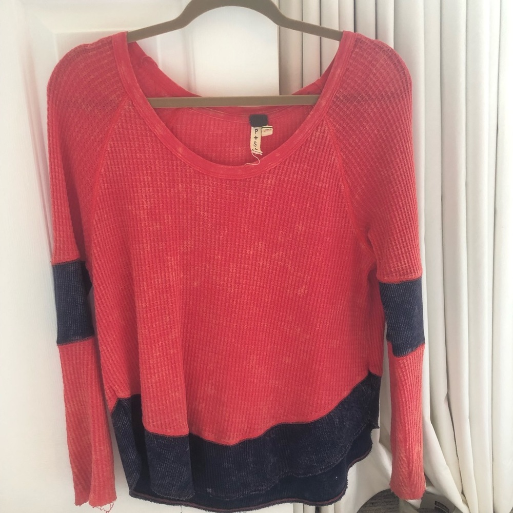Free people color block thermal top